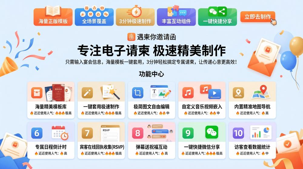 婚礼请柬不用愁，一站式搞定婚庆电子邀请函全流程
